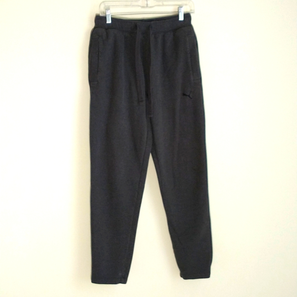 Puma , Gray Athletic jogger sweatpants, pullon elastic waist side pockets, sz M - Picture 1 of 10